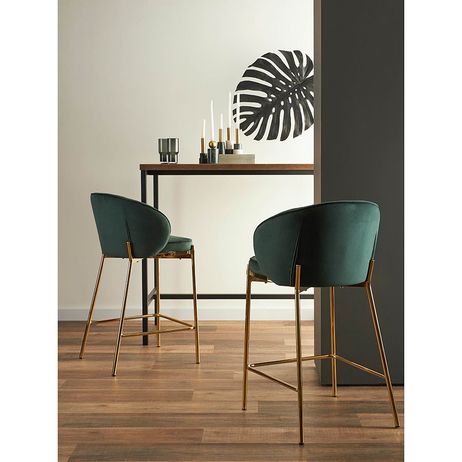 Стул полубарный Коралл, велюр, темно-зеленый | Replace