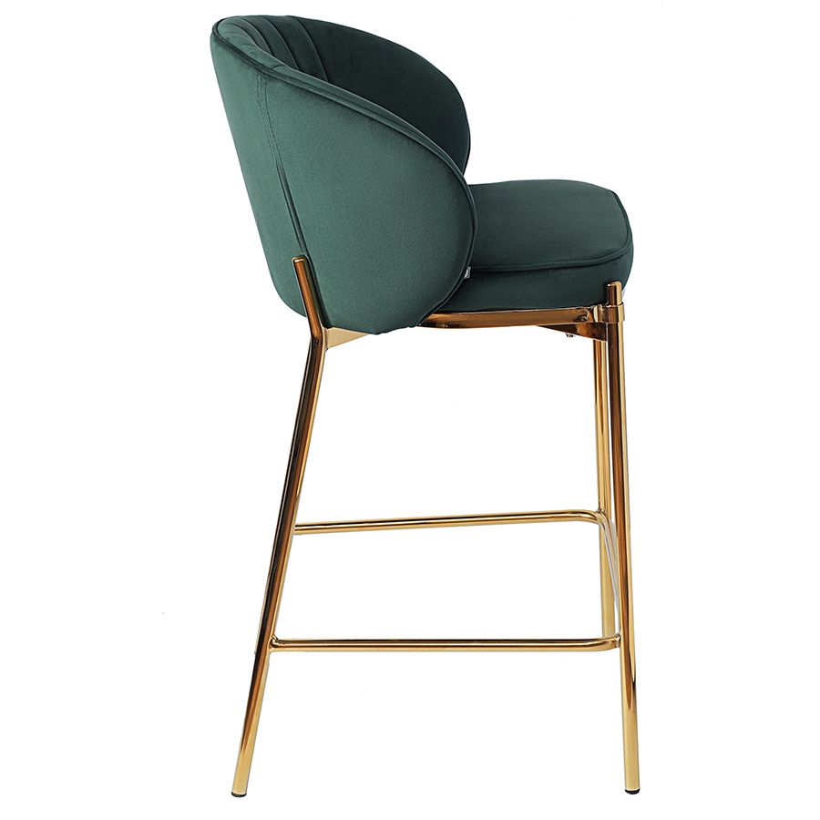 Стул полубарный Коралл, велюр, темно-зеленый | Replace