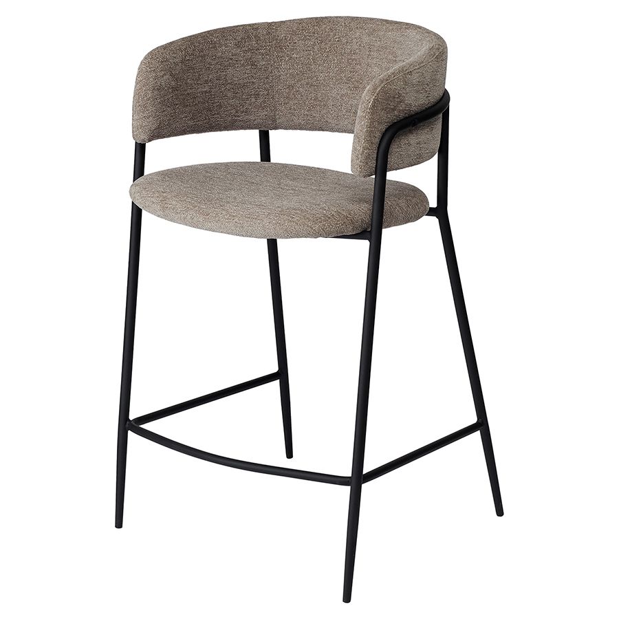 Стул полубарный Хелнинг, мягкий шенилл, капучино | Replace