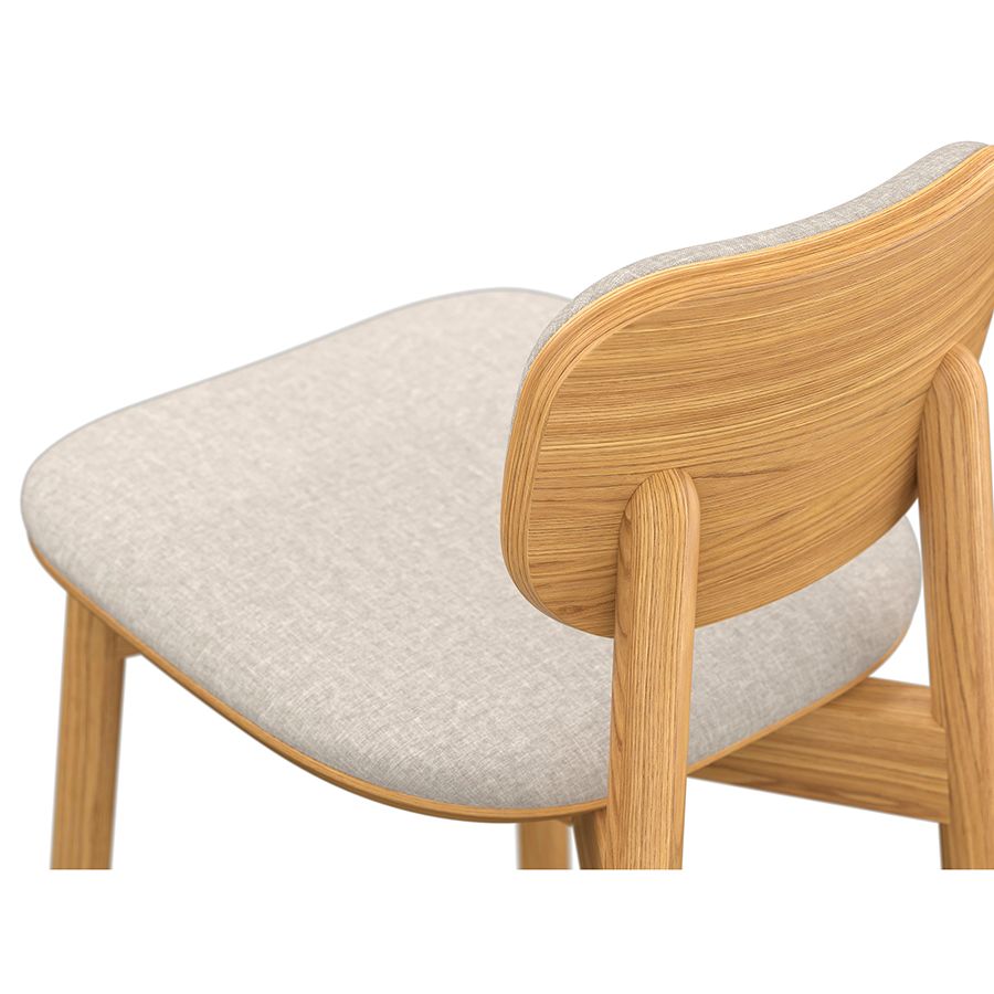 Стул полубарный с обивкой Сага, рогожка, бежевый | Replace