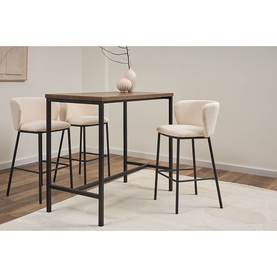 Стул барный Фогги, букле, молочный | Replace