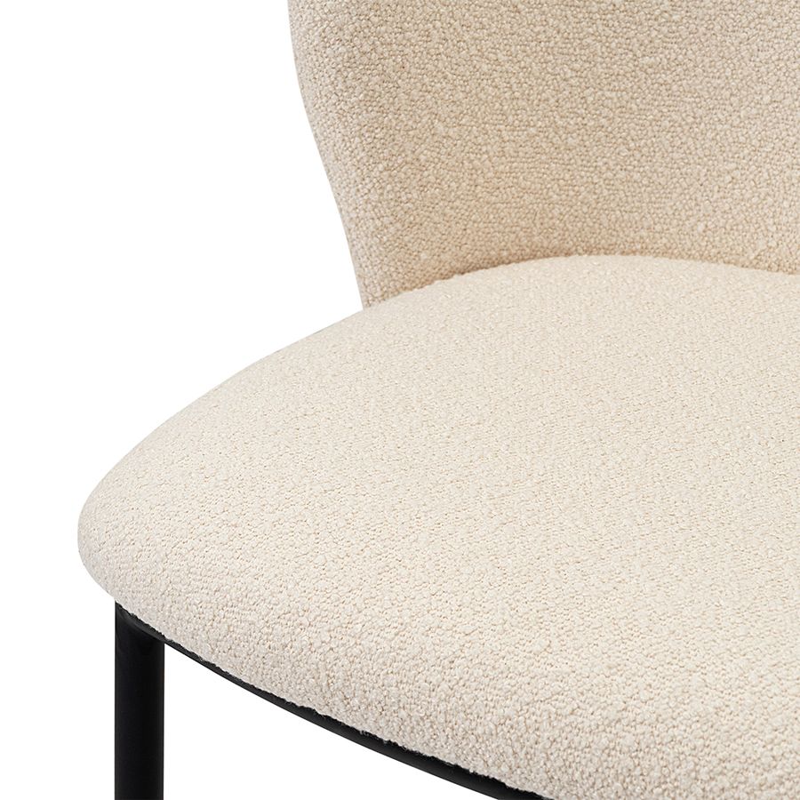 Стул барный Фогги, букле, молочный | Replace