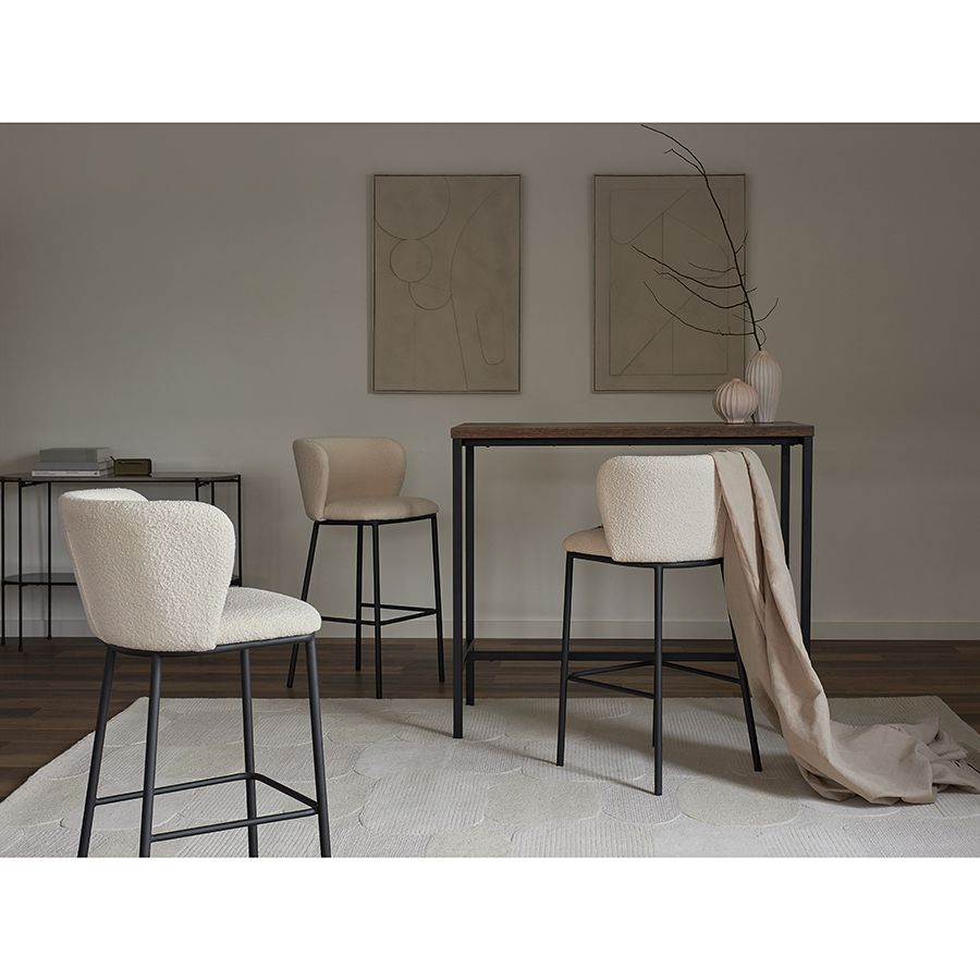 Стул барный Фогги, букле, молочный | Replace