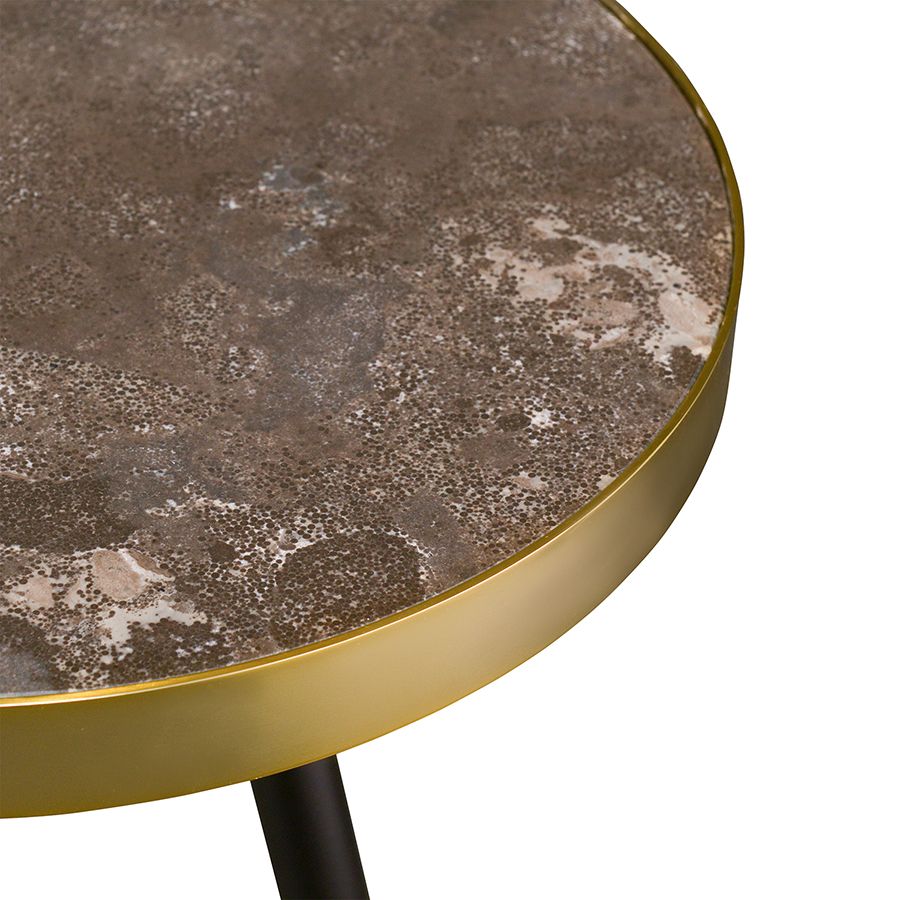 Столик Хедда, D40 см, черный/матовое золото | Replace