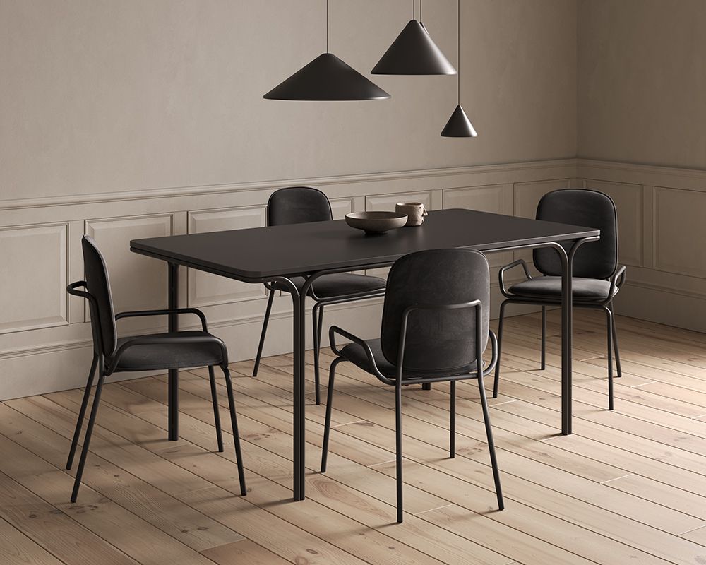 Стол обеденный Рор, 85х120 см, черный | Replace
