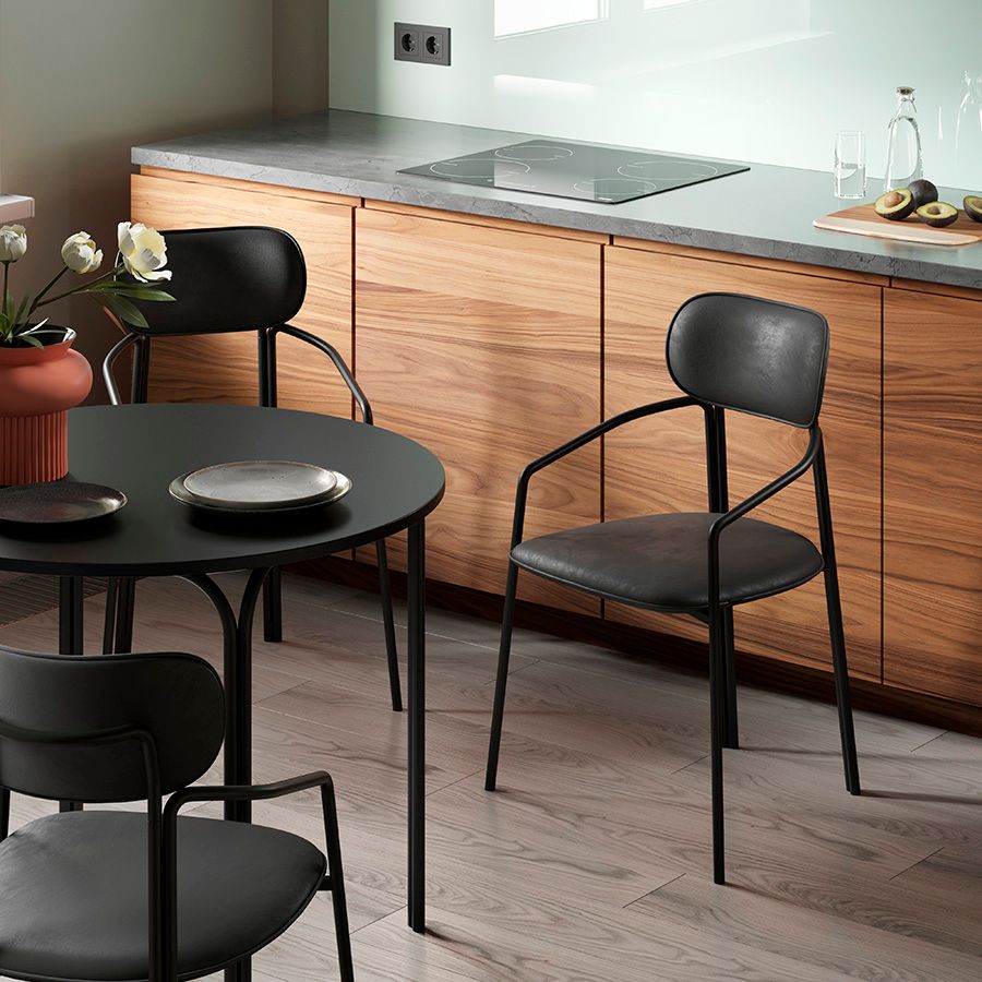 Стол обеденный Рор, D90 см, черный | Replace