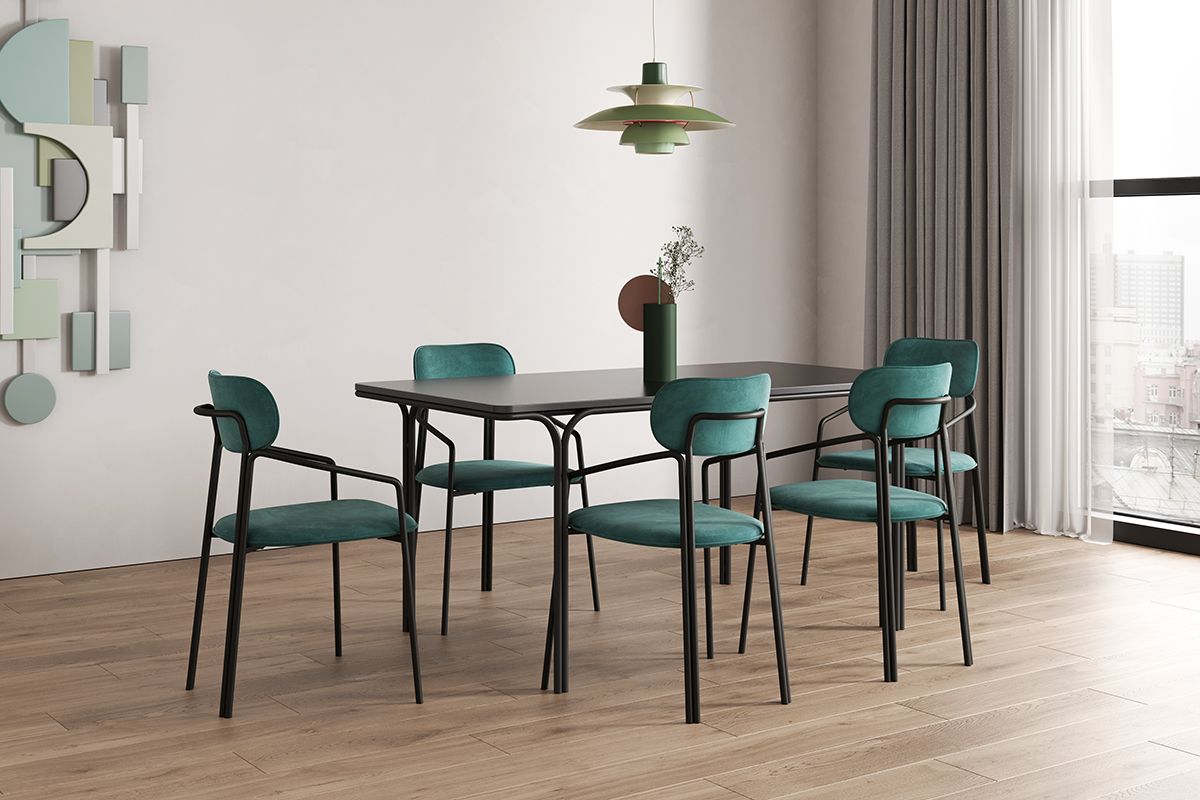 Стол обеденный Рор, 85х120 см, черный | Replace