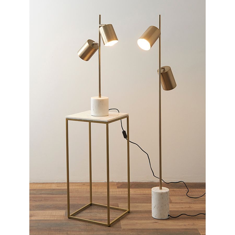 Набор из 2-х столиков Маен голд, белые/золотистые | Replace