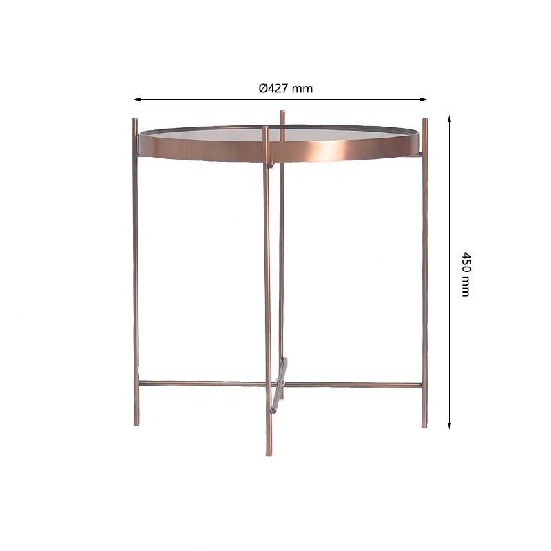 Столик Джосен, D43 см, розовый/медный | Replace
