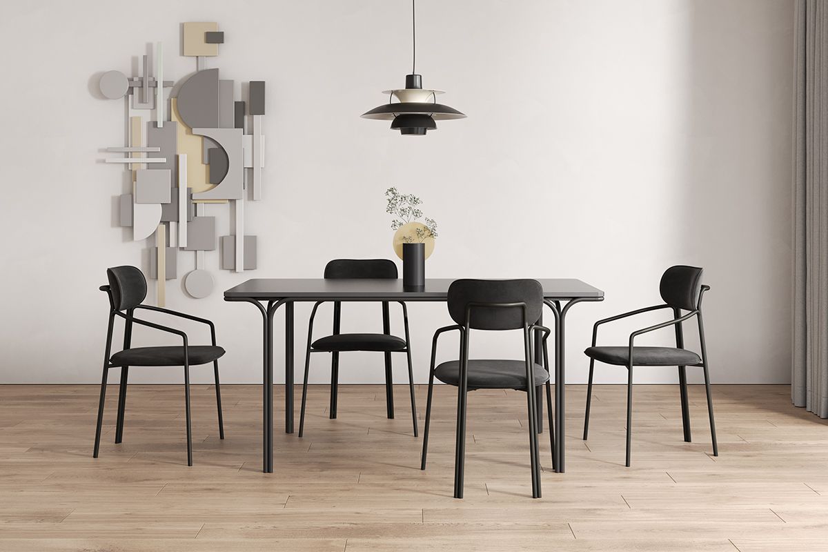 Стол обеденный Рор, 85х120 см, черный | Replace