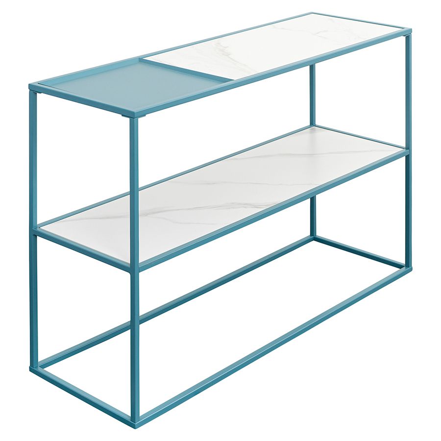 Стол консольный Маен, 120х35х76 см, белый/бирюзовый | Replace