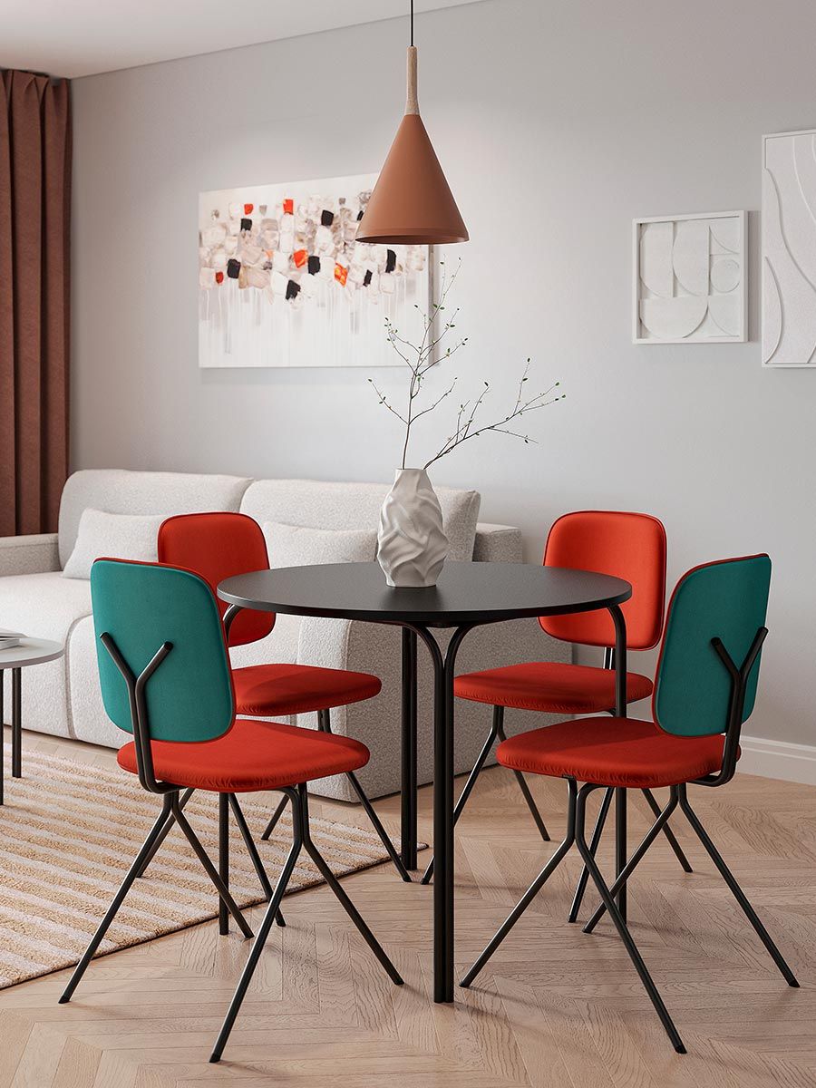 Стол обеденный Рор, D90 см, черный | Replace