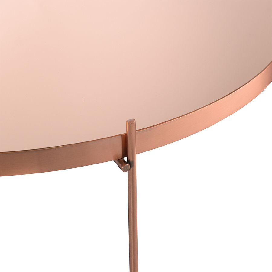 Столик Джосен, D85 см, розовый/медный | Replace