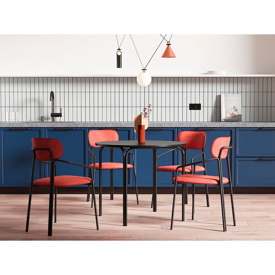 Стол обеденный Рор, D90 см, черный | Replace