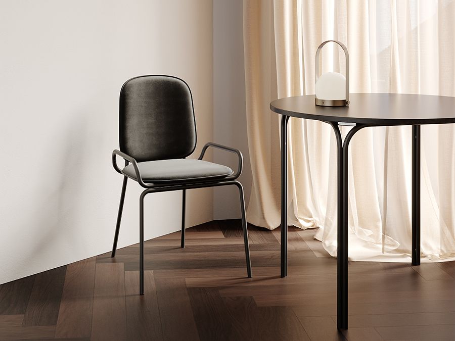 Стол обеденный Рор, D90 см, черный | Replace