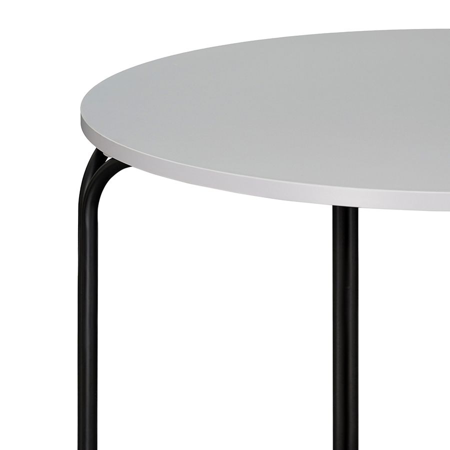 Стол обеденный Рор, D90 см, черный/серый | Replace