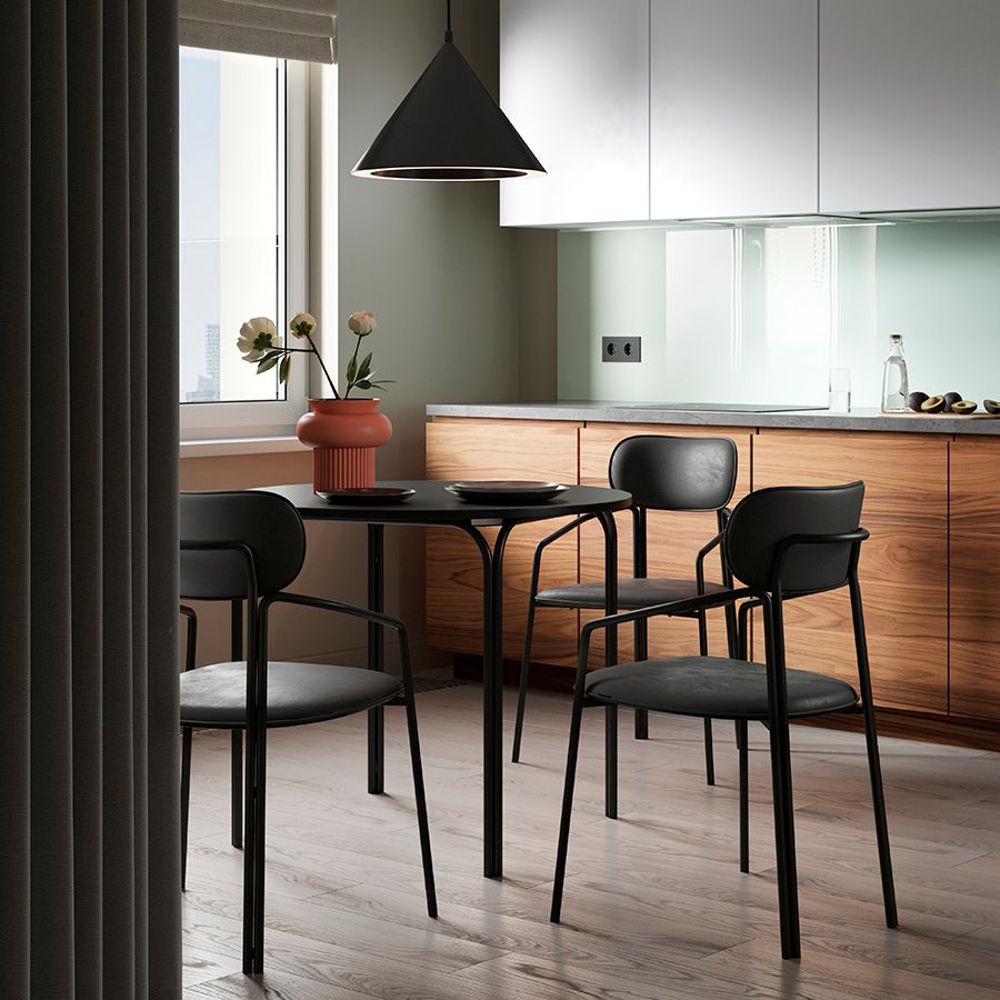 Стол обеденный Рор, D90 см, черный | Replace