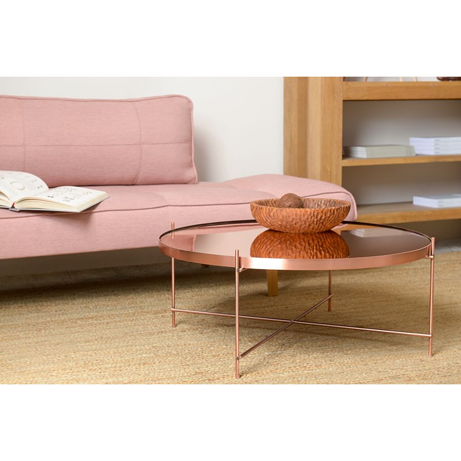 Столик Джосен, D85 см, розовый/медный | Replace