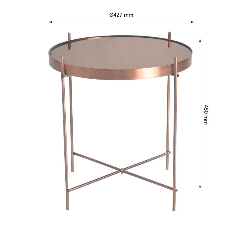 Столик Джосен, D43 см, розовый/медный | Replace