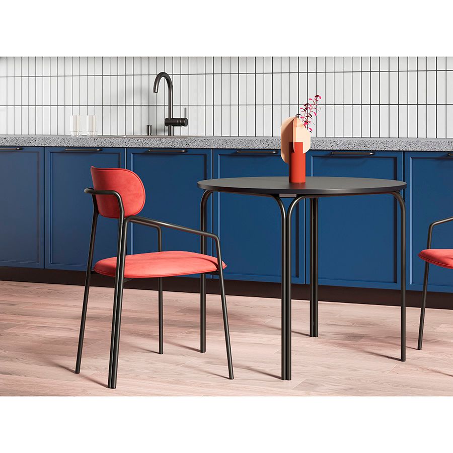 Стол обеденный Рор, D90 см, черный | Replace