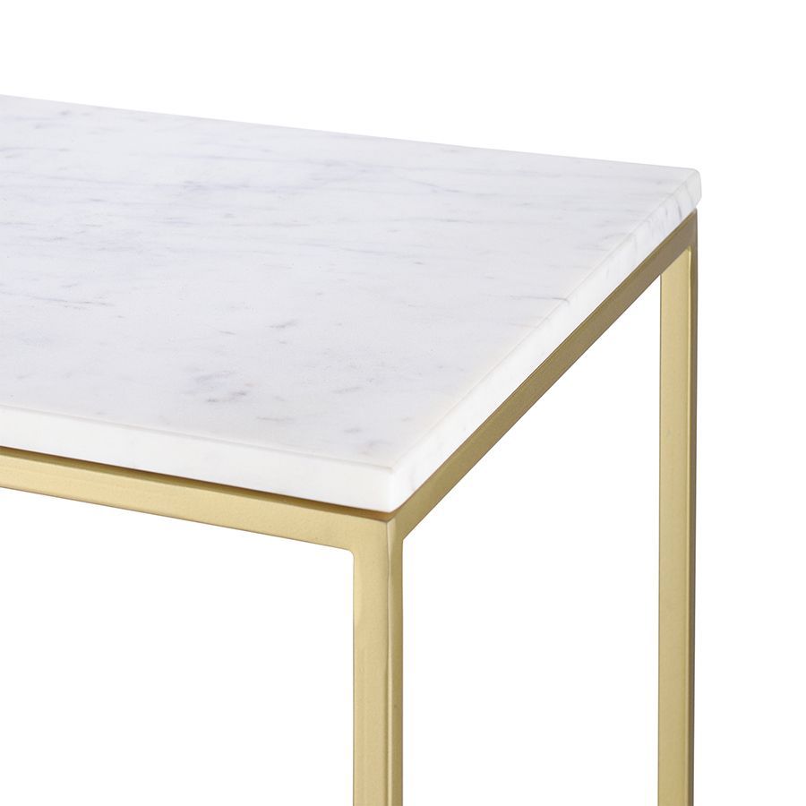 Набор из 2-х столиков Маен голд, белые/золотистые | Replace