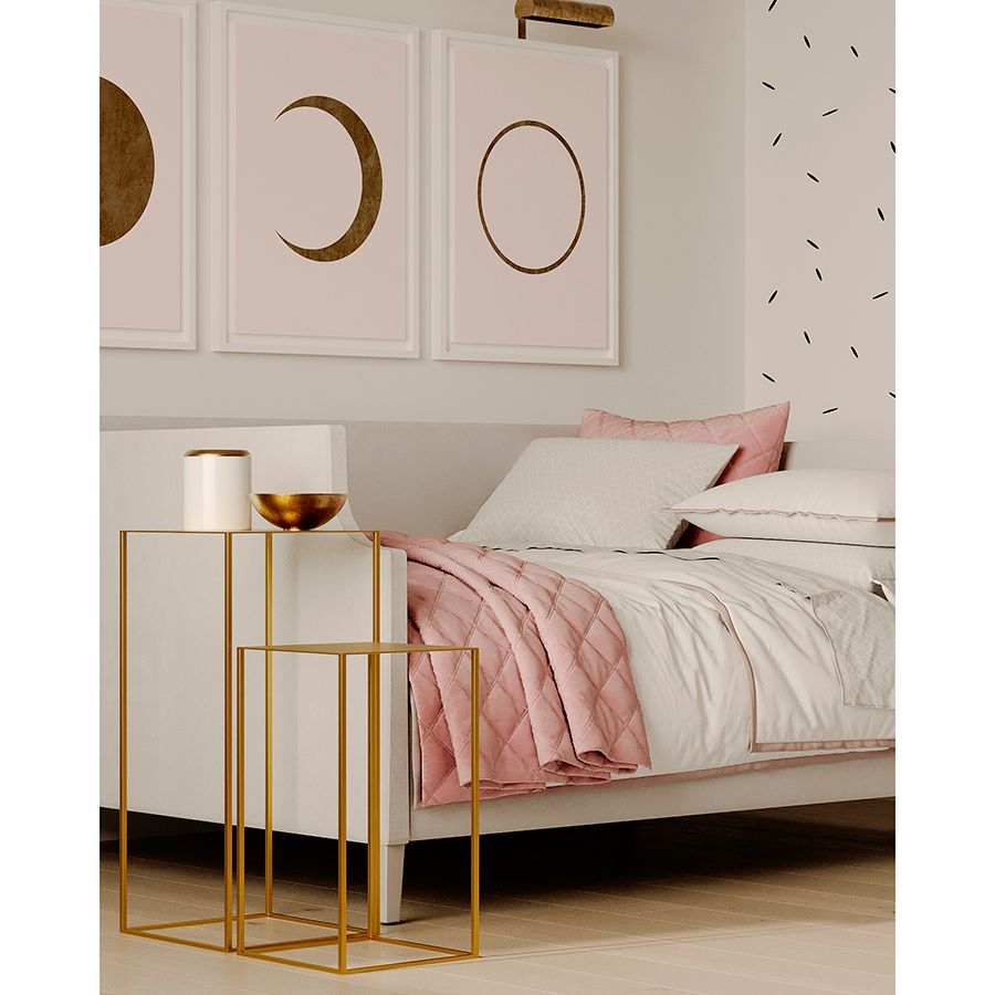 Набор из 2-х столиков Маен голд, золотистые | Replace