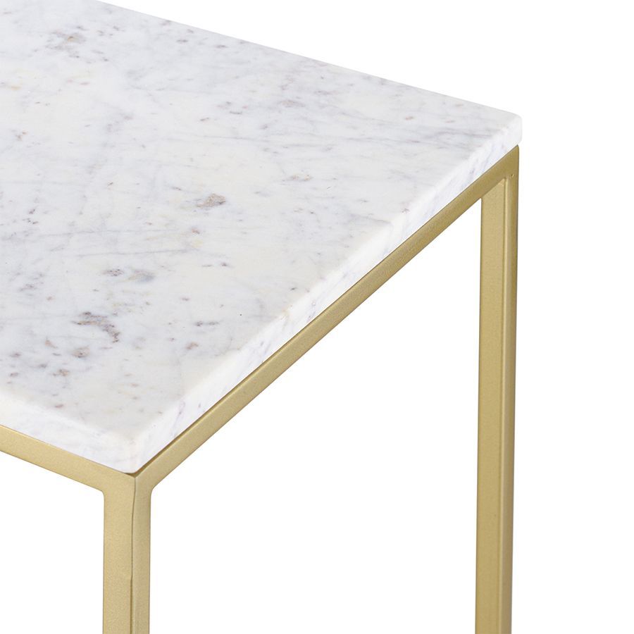 Набор из 2-х столиков Маен голд, белые/золотистые | Replace