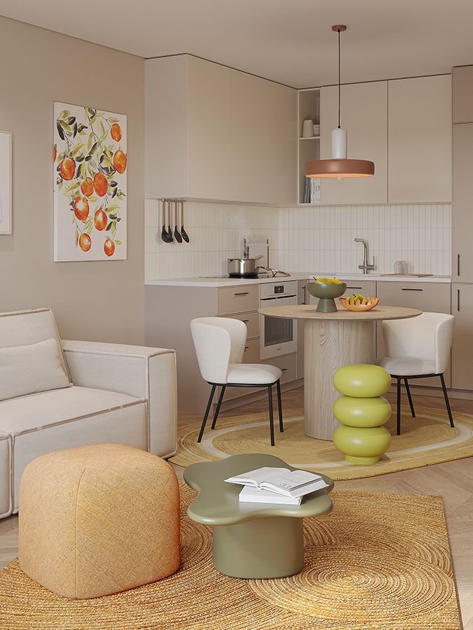 Табурет-столик Свелл, D33 см, лайм | Replace