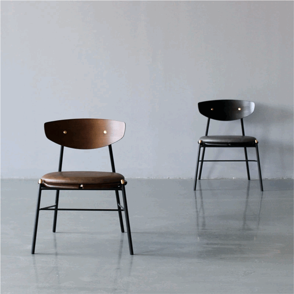 Стул Неруа, черно-коричневого цвета, кожа | Replace