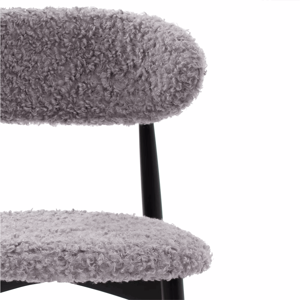 Стул Твил, серого цвета, с черными ножками | Replace