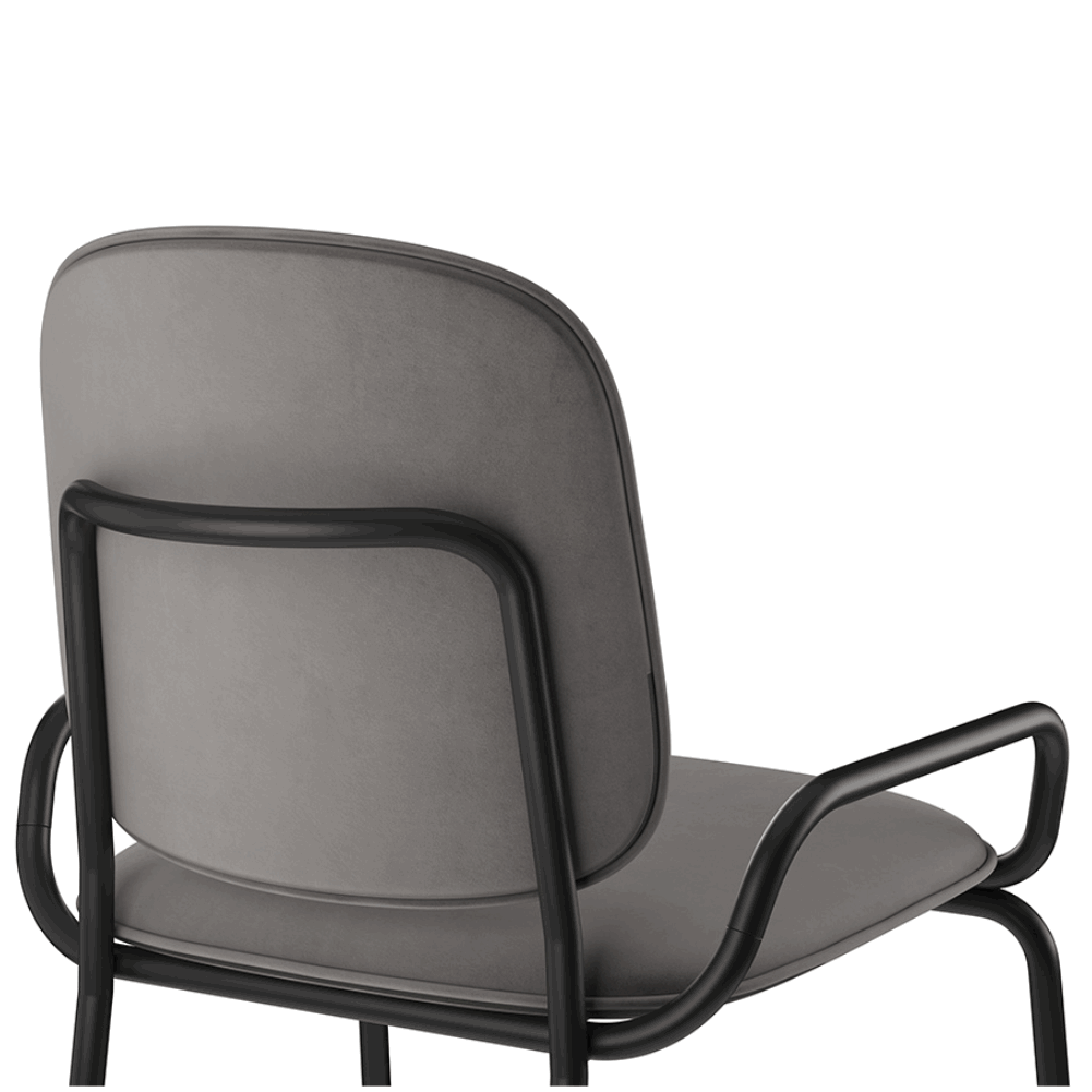 Стул барный Рор, 2 frame, велюр, черный/зеленый | Replace